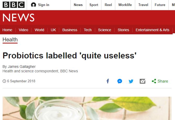Статья о пребиотиках, опубликованная BBC